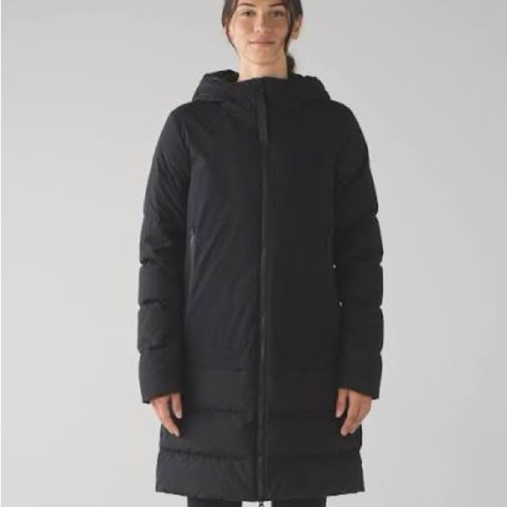 lululemon athletica Midnight Black Long Puffer Coat